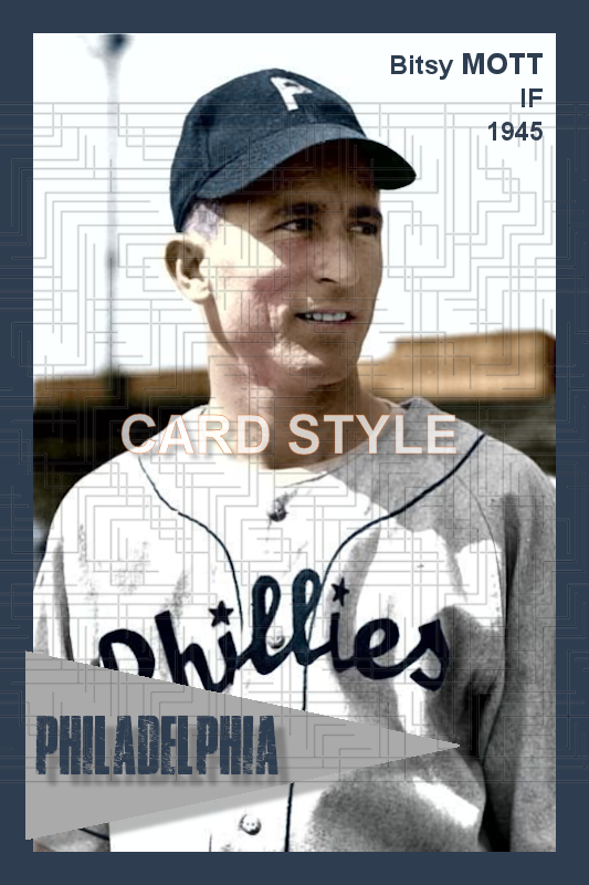 Bitsy Mott - 1945 Philadelphia Phillies - choose a size & style