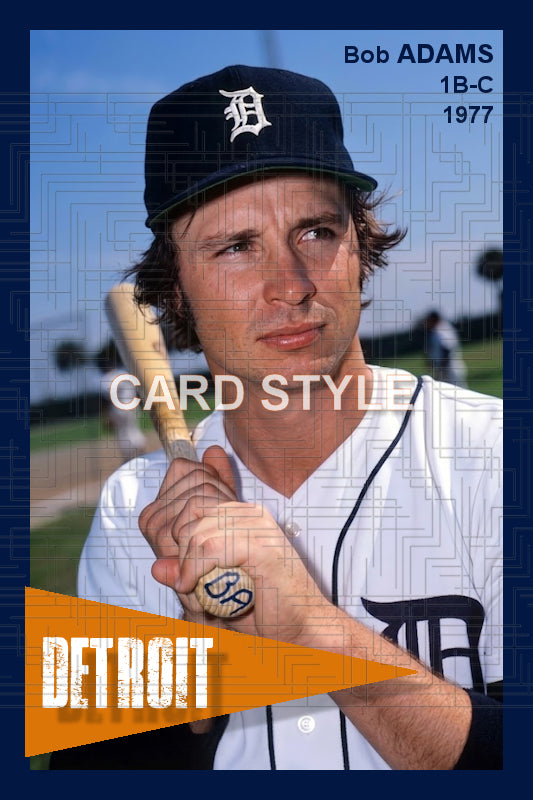 Bob Adams - 1977 Detroit Tigers - choose a size & style