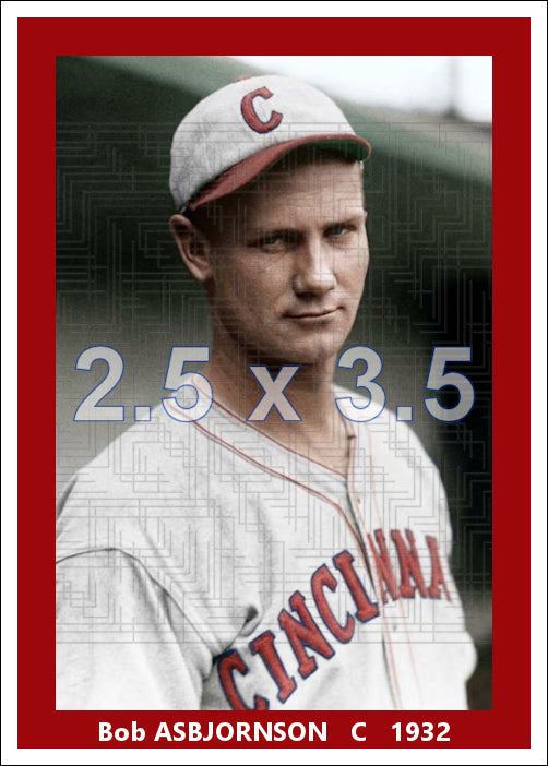 Bob Asbjornson - 1932 Cincinnati Reds - choose a size & style
