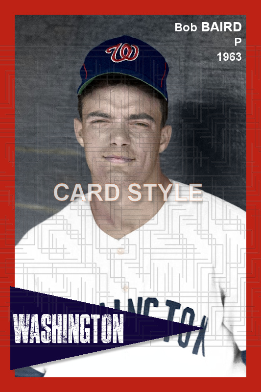 Bob Baird - 1963 Washington Senators - choose a size & style
