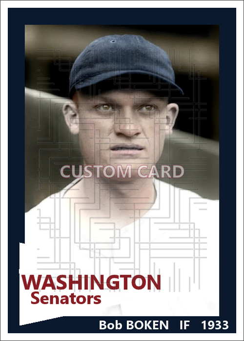Bob Boken - 1933 Washington Senators - choose a size & style
