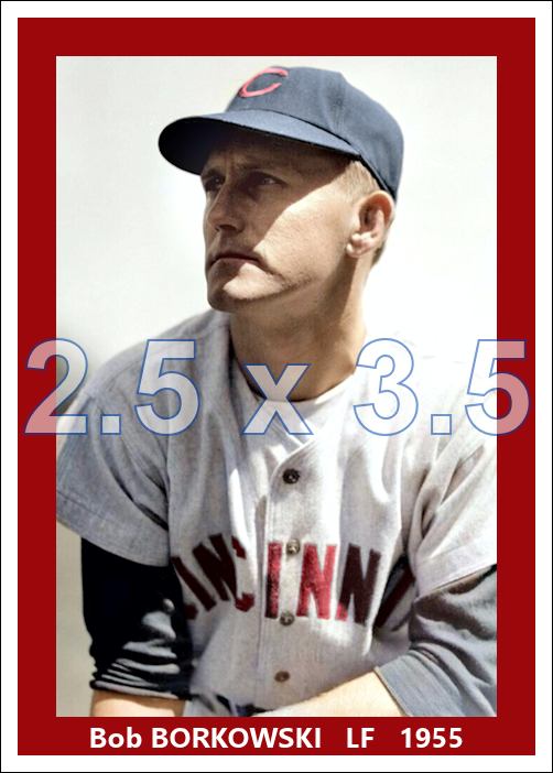 Bob Borkowski - 1955 Cincinnati Reds - choose a size & style