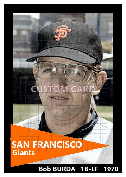 Bob Burda - 1970 San Francisco Giants - choose a size & style