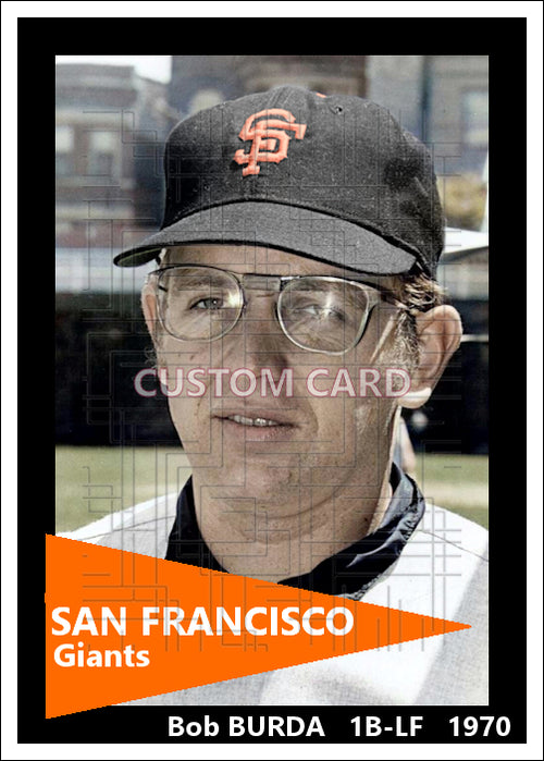 Bob Burda - 1970 San Francisco Giants - choose a size & style