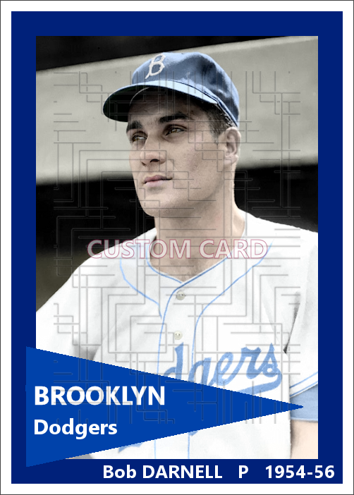 Bob Darnell - 1954-56 Brooklyn Dodgers - choose a size & style