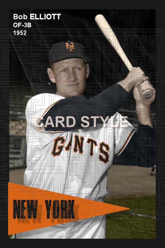 Bob Elliott - 1952 New York Giants - choose a size & style