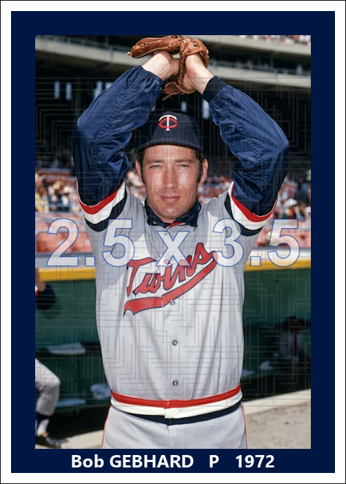 Bob Gebhard - 1972 Minnesota Twins - choose a size & style