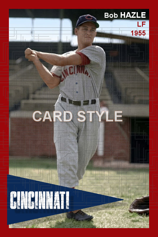 Bob Hazle - 1955 Cincinnati Reds - choose a size & style