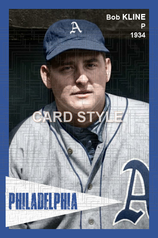 Bob Kline - 1934 Philadelphia Athletics - choose a size & style