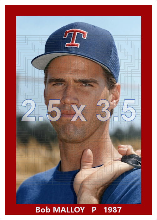 Bob Malloy - 1987 Texas Rangers - choose a size & style