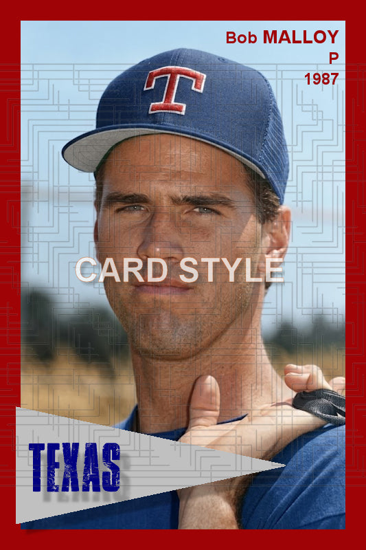Bob Malloy - 1987 Texas Rangers - choose a size & style