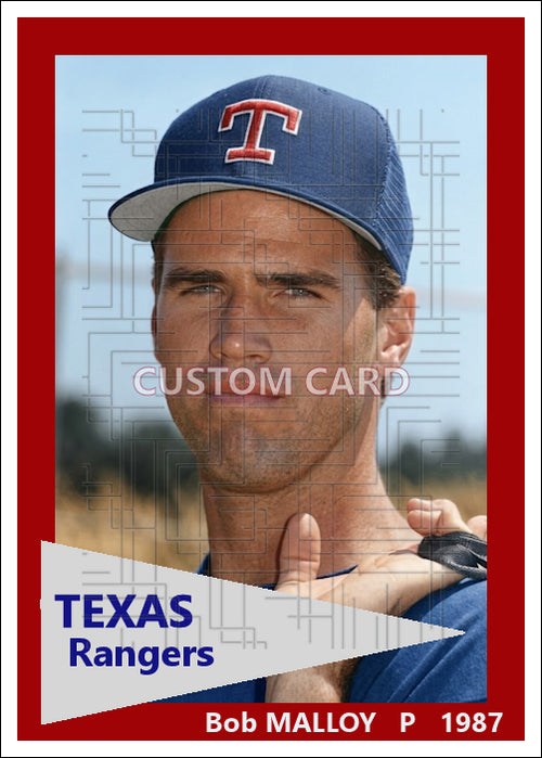 Bob Malloy - 1987 Texas Rangers - choose a size & style