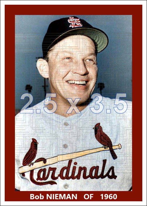 Bob Nieman- 1960 St. Louis Cardinals - choose a size & style