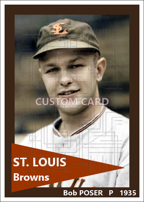 Bob Poser - 1935 St. Louis Browns - choose a size & style