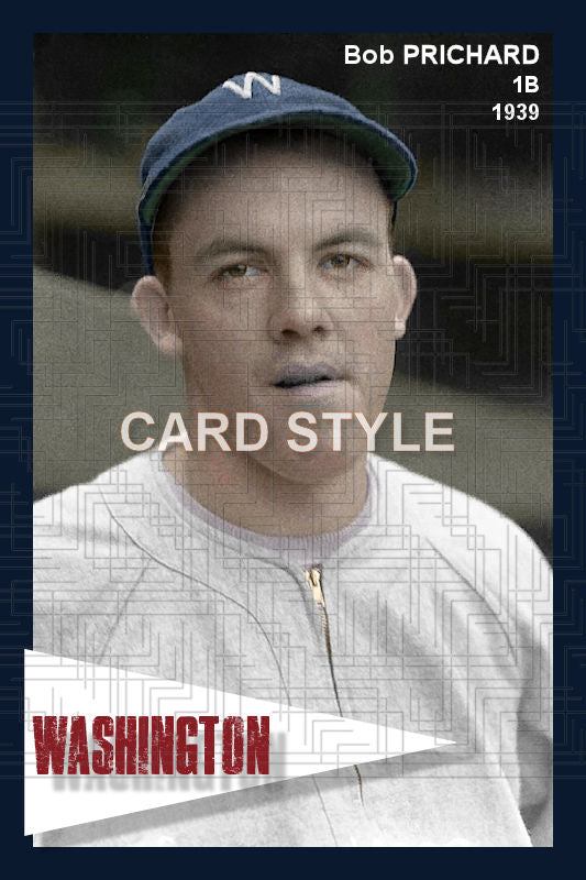 Bob Prichard - 1939 Washington Senators - choose a size & style