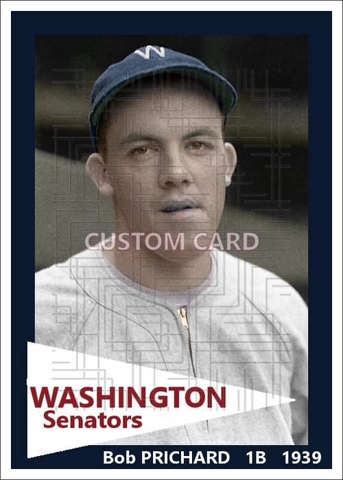 Bob Prichard - 1939 Washington Senators - choose a size & style