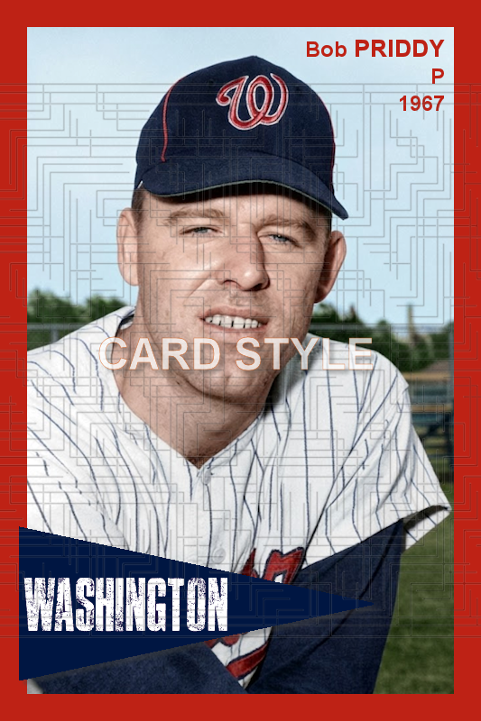 Bob Priddy - 1967 Washington Senators - choose a size & style