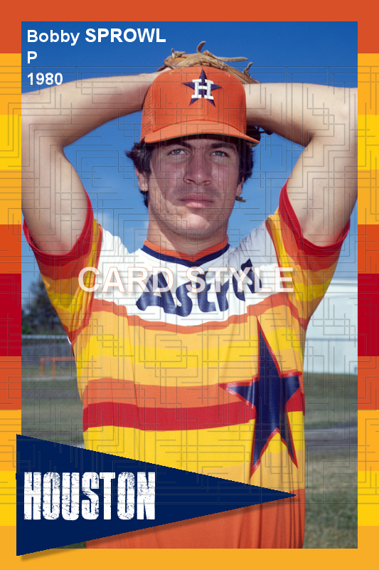 Bobby Sprowl - 1980 Houston Astros - choose a size & style