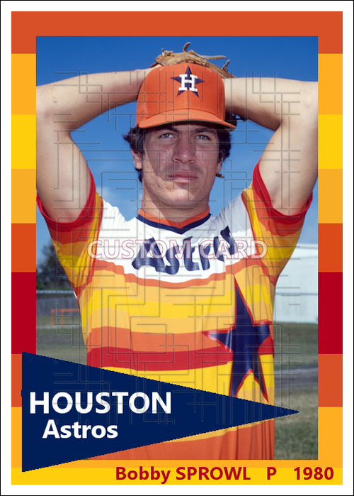 Bobby Sprowl - 1980 Houston Astros - choose a size & style