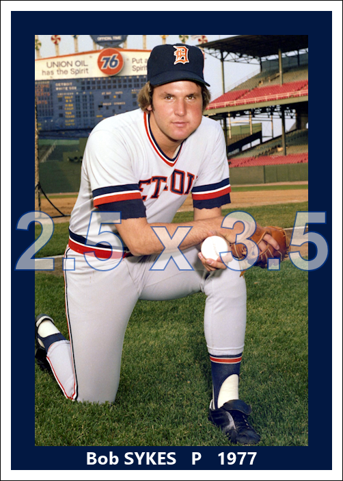 Bob Sykes - 1977 Detroit Tigers - choose a size & style