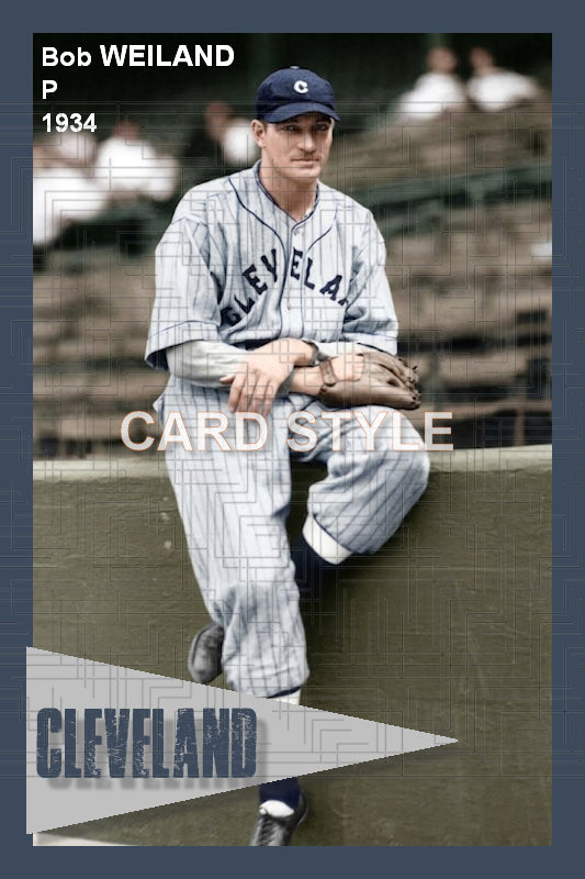 Bob Weiland - 1934 Cleveland Indians - choose a size & style