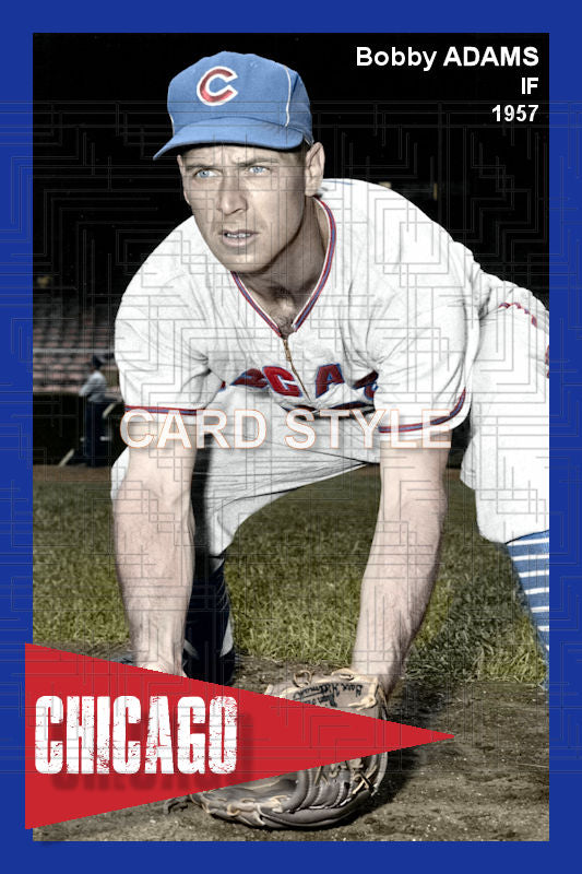 Bobby Adams - 1957 Chicago Cubs- choose a size & style