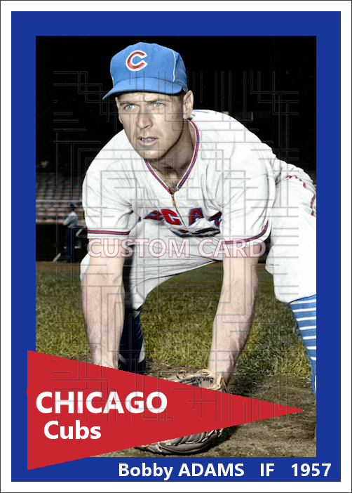 Bobby Adams - 1957 Chicago Cubs- choose a size & style