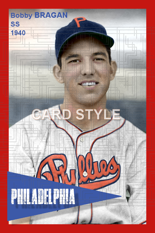 Bobby Bragan - 1940 Philadelphia Phillies - choose a size & style