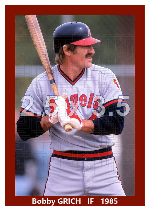 Bobby Grich - 1985 California Angels - choose a size & style