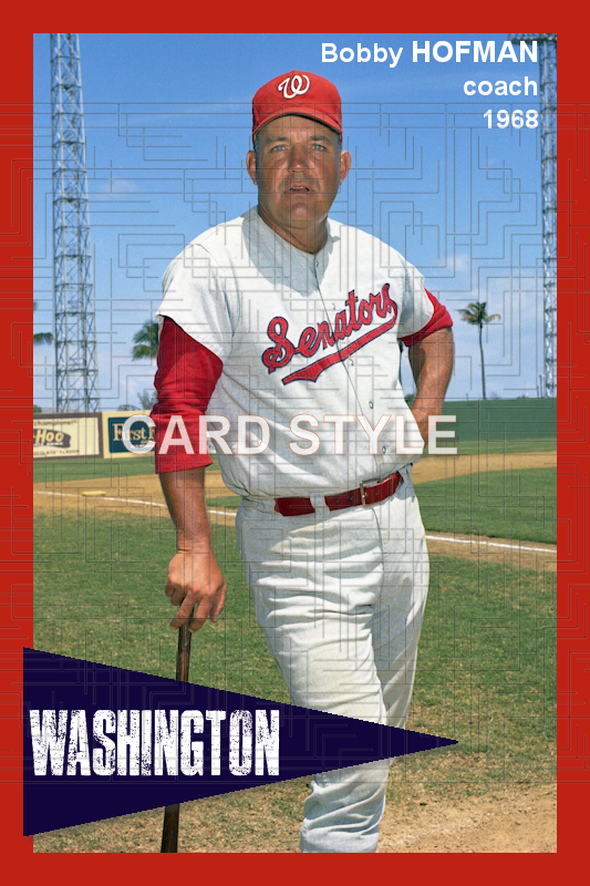 Bobby Hofman - 1968 Washington Senators - choose a size & style