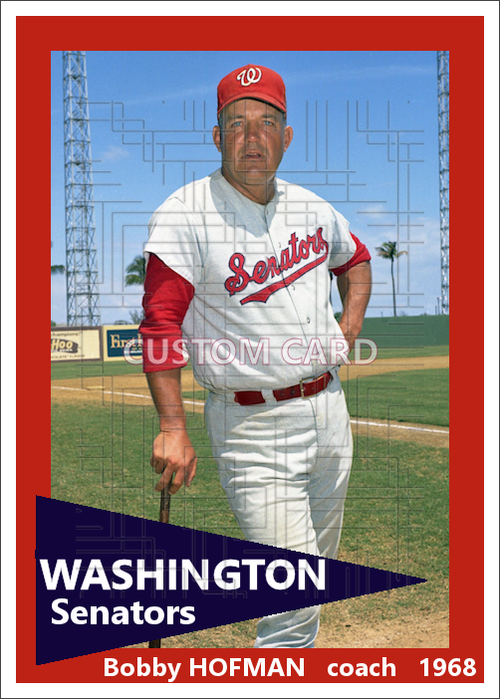 Bobby Hofman - 1968 Washington Senators - choose a size & style