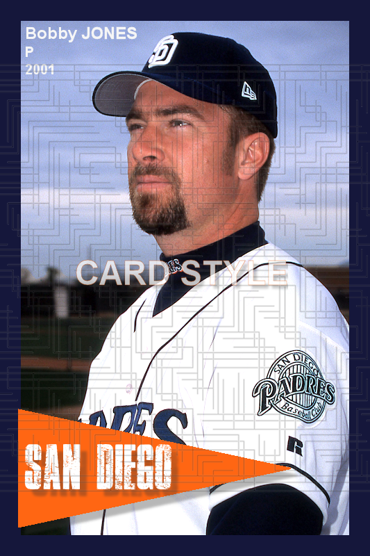Bobby Jones - 2001 San Diego Padres - choose a size & style