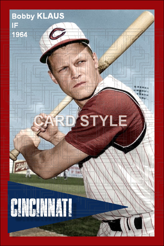 Bobby Klaus - 1964 Cincinnati Reds - choose a size & style