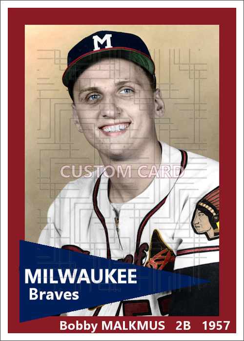 Bobby Malkmus - 1957 Milwaukee Braves - choose a size & style