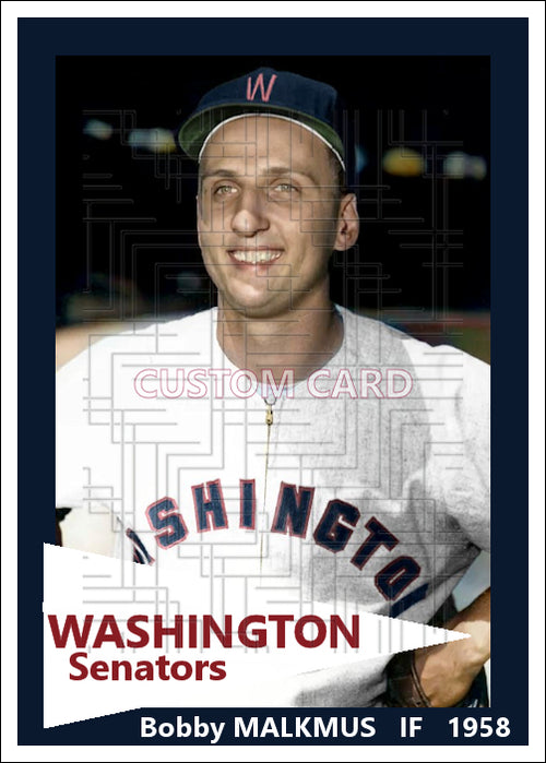 Bobby Malkmus - 1958 Washington Senators - choose a size & style