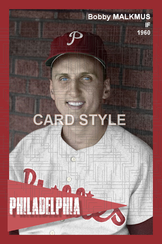 Bobby Malkmus - 1960 Philadelphia Phillies - choose a size & style