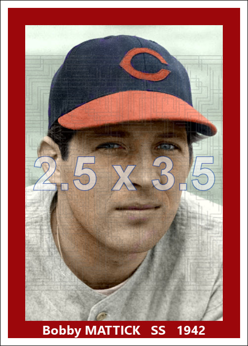 Bobby Mattick - 1942 Cincinnati Reds - choose a size & style