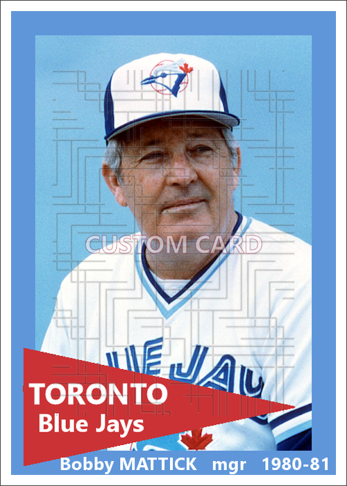 Bobby Mattick - 1980-81 Toronto Blue Jays - choose a size & style