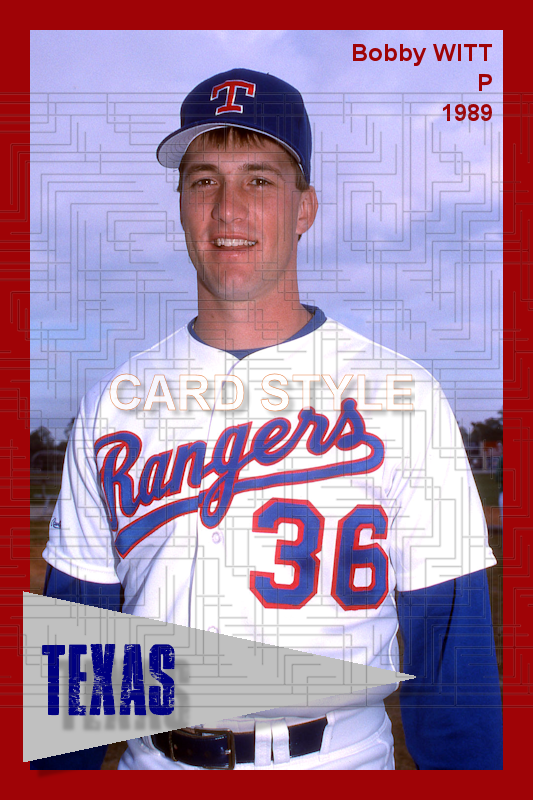 Bobby Witt - 1989 Texas Rangers - choose a size & style