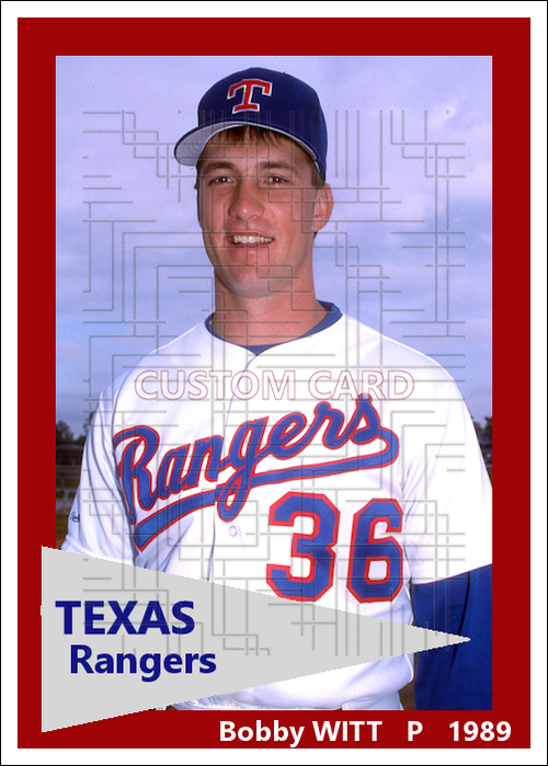 Bobby Witt - 1989 Texas Rangers - choose a size & style