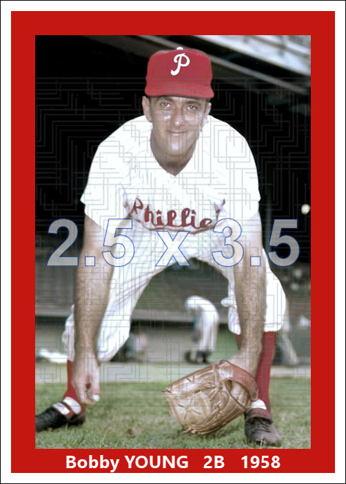 Bobby Young - 1958 Philadelphia Phillies - choose a size & style
