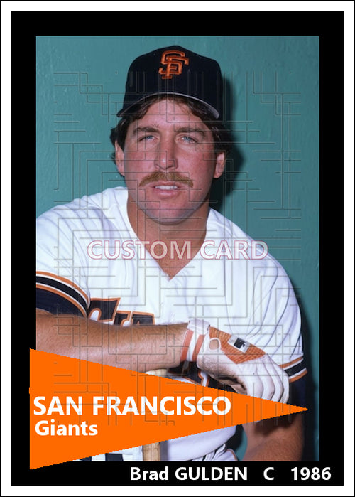 Brad Gulden - 1986 San Francisco Giants - choose a size & style
