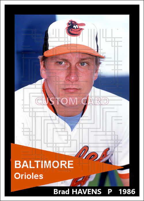 Brad Havens - 1986 Baltimore Orioles - choose a size & style