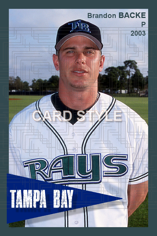 Brandon Backe - 2003 Tampa Bay Devil Rays - choose a size & style