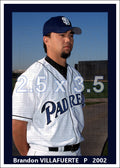 Brandon Villafuerte - 2002 San Diego Padres - choose a size & style