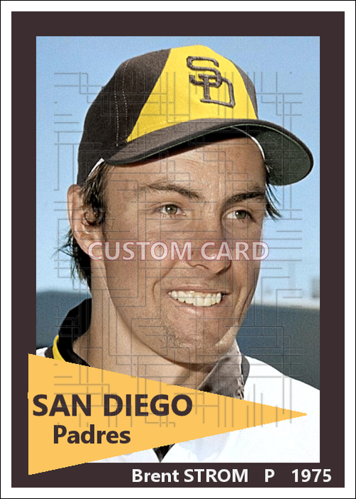 Brent Strom - 1975 San Diego Padres - choose a size & style