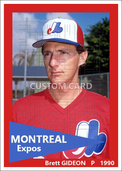 Brett Gideon - 1990 Montreal Expos - choose a size & style
