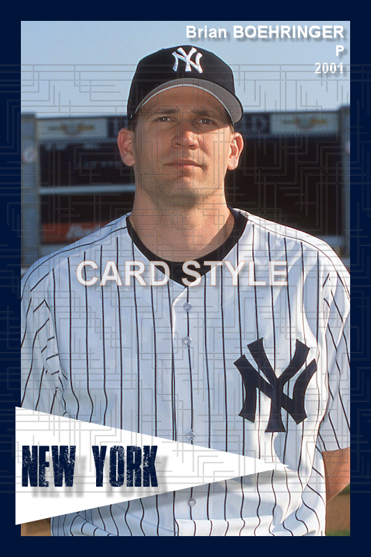 Brian Boehringer - 2001 New York Yankees - choose a size & style