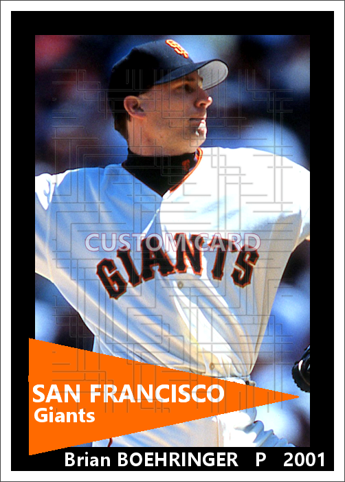 Brian Boehringer - 2001 San Francisco Giants - choose a size & style