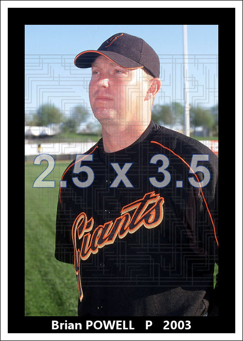 Brian Powell - 2003 San Francisco Giants - choose a size & style